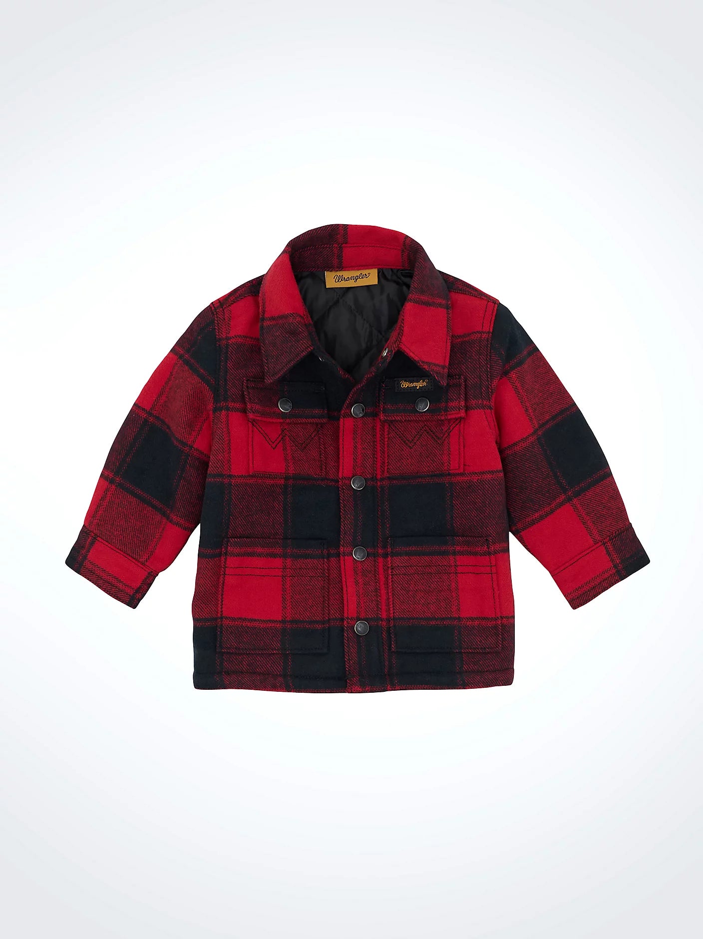 Wrangler Baby Boy Flannel Shirt Jacket - Quilted Lined - Red Buffalo