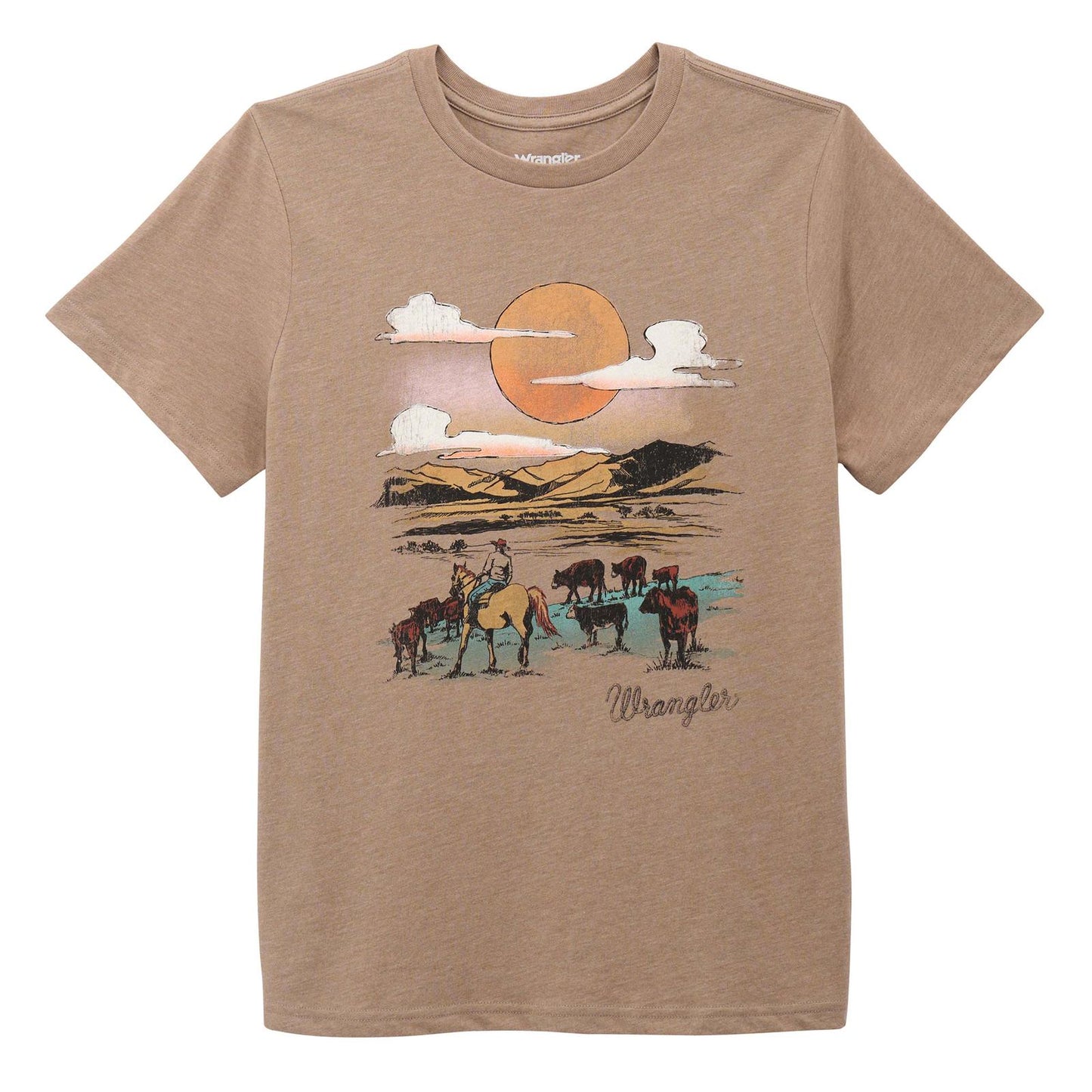 Wrangler® Short Sleeve T-Shirt - Regular Fit - Desert Taupe Heather
