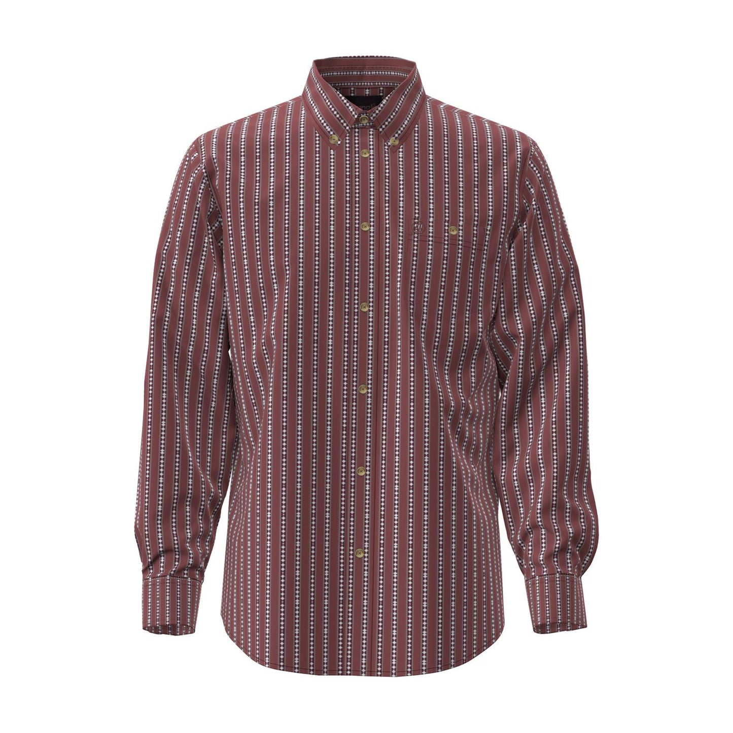 Wrangler - Mens - Wrangler® Classic Long Sleeve Shirt - Relaxed Fit - Red