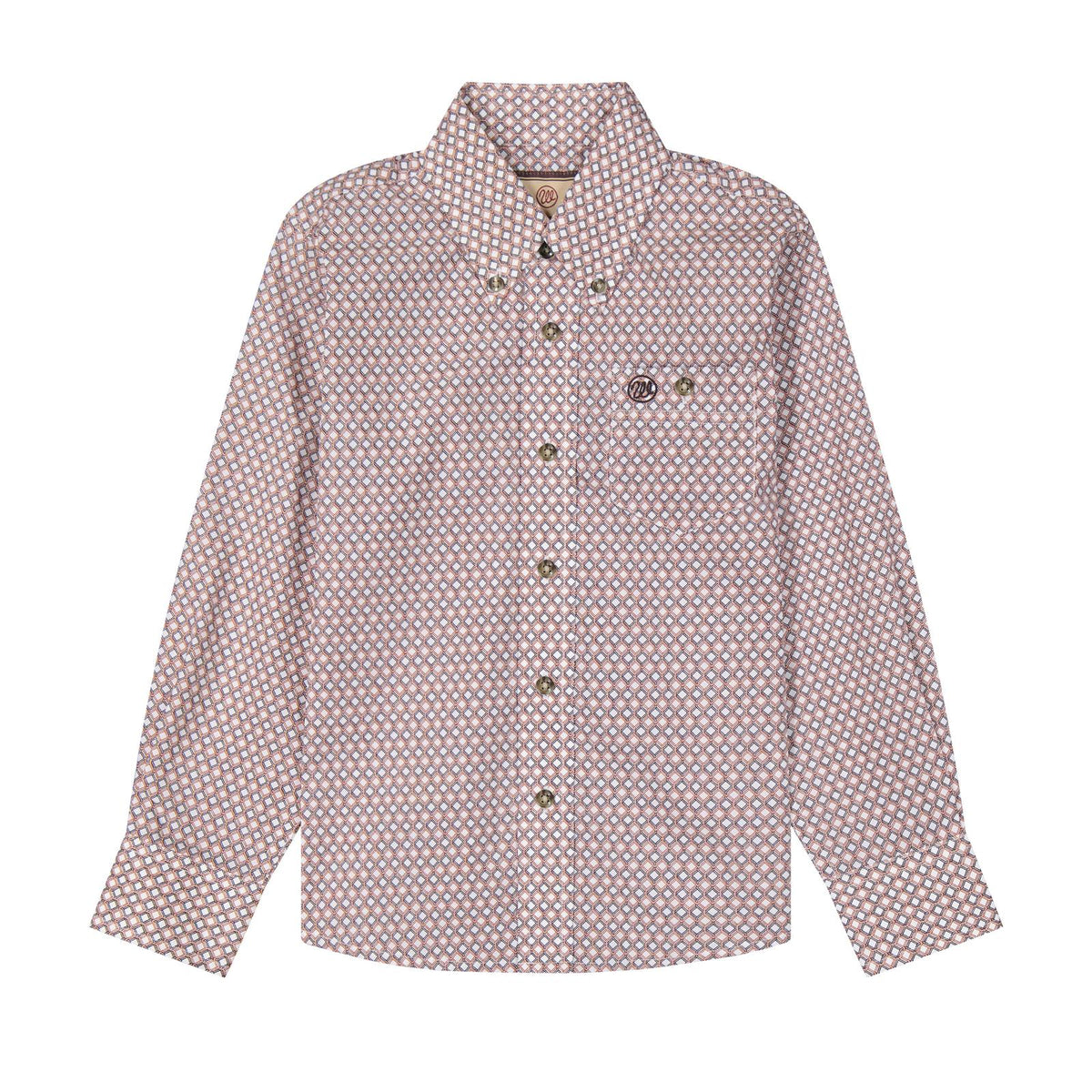 Wrangler Boys Classic Long Sleeve Shirt - Clay