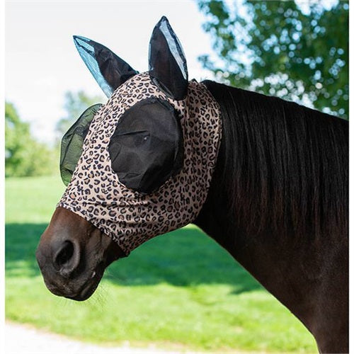Weaver Lycra Fly Mask - Leopard