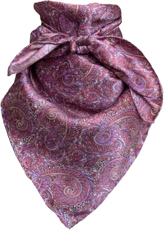 Wyoming Traders Wild Rags (34.5 x 34.5 in) - PAISLEY DESIGNS - Rasberry/White