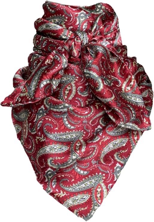 Wyoming Traders Wild Rags (34.5 x 34.5 in) - PAISLEY DESIGNS - Wine/Olive