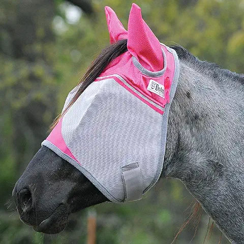 Cashel Crusader Fly Mask - Standard with Ears - Breast Cancer Research