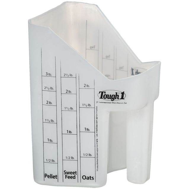 Tough1 Feed Scoop with Measurements - White