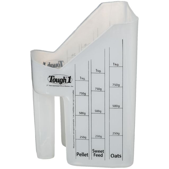 Tough1 Feed Scoop with Measurements - White