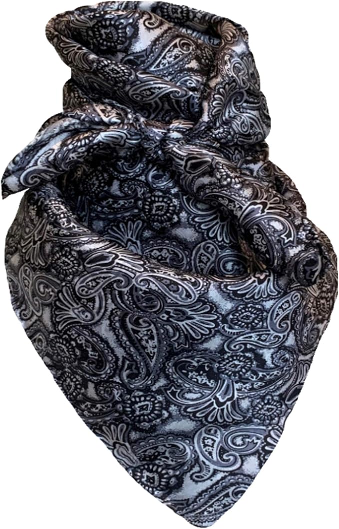 Wyoming Traders Wild Rags (34.5 x 34.5 in) - PAISLEY DESIGNS - Silver/Smoke