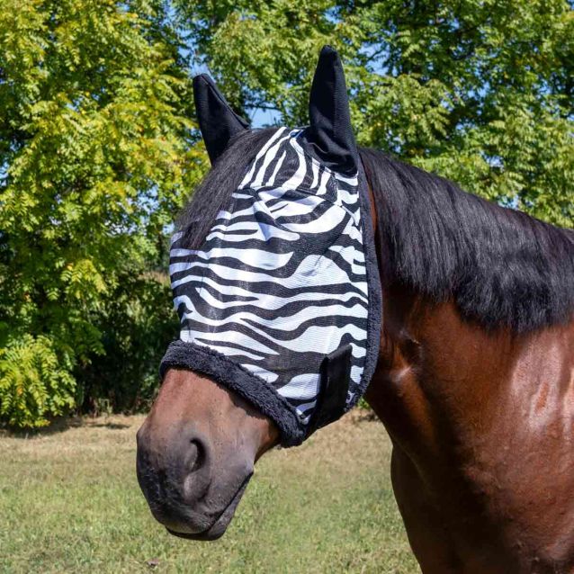 Tough1 Zebra Print Fly Mask