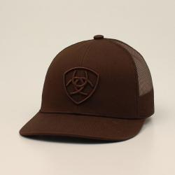 Ariat Mens Cap Snap Back Shield Logo Brown