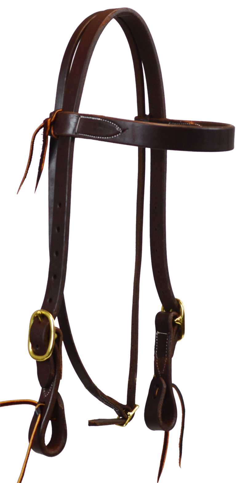 1" Double Buckle Browband Headstall (Dark Oil)- CLEARANCE