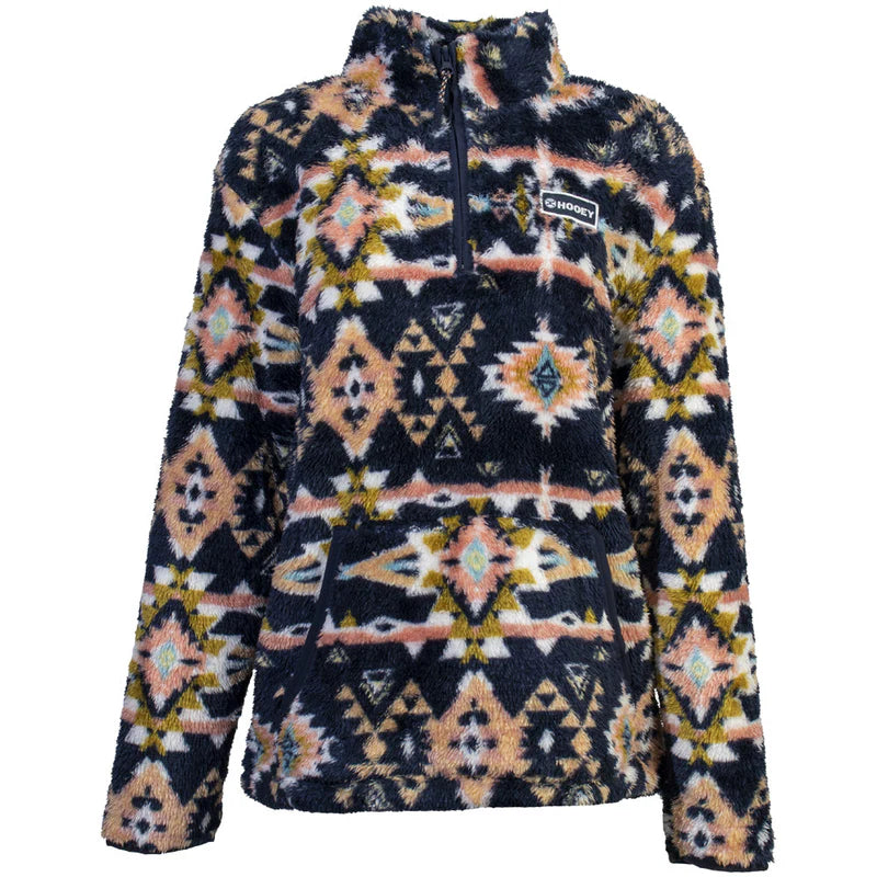 Girlś Hooey Fleece Pullover" Navy/Aztec