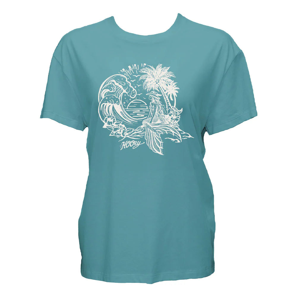 Hooey - YOUTH "Siren" T-shirt Teal w/White Ocean