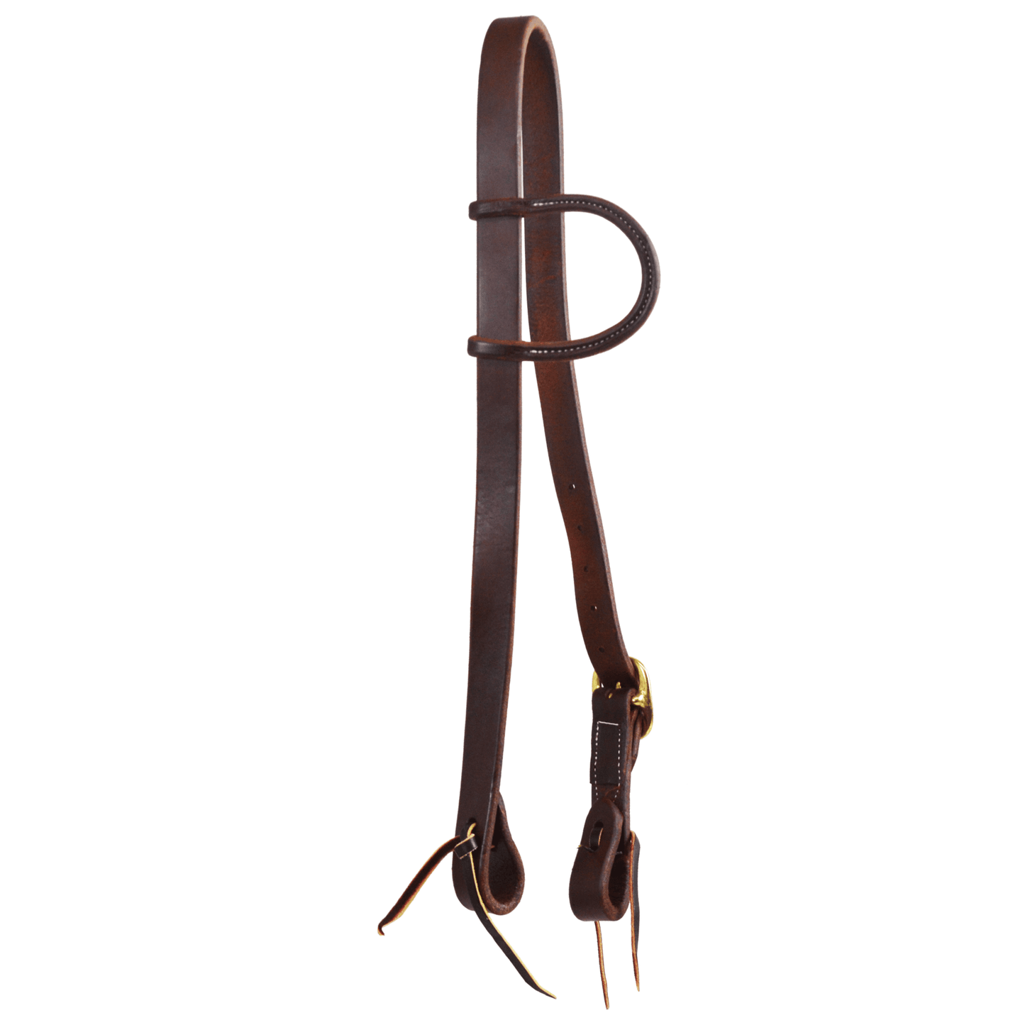 1" Single SS Buckle Slit Ear Headstall (Dark Oil)