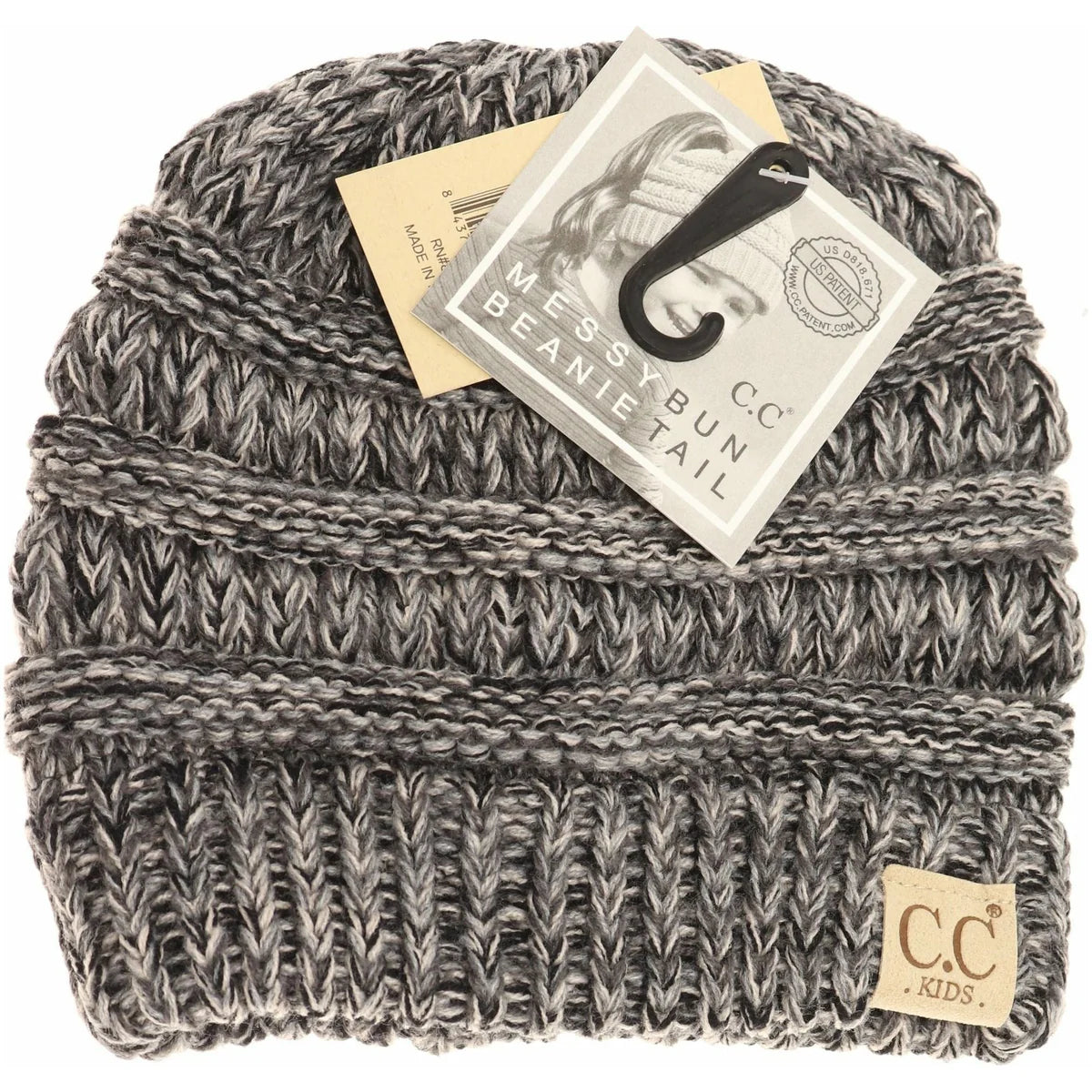 CLEARANCE - C.C KIDS Multi Tone CC Beanie Tail - Grey