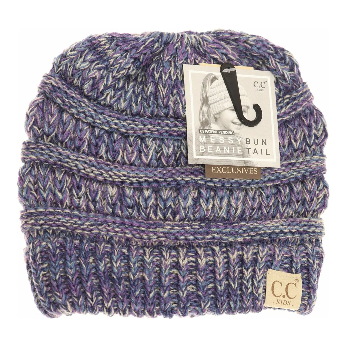 CLEARANCE - C.C KIDS Multi Tone CC Beanie Tail - Purple