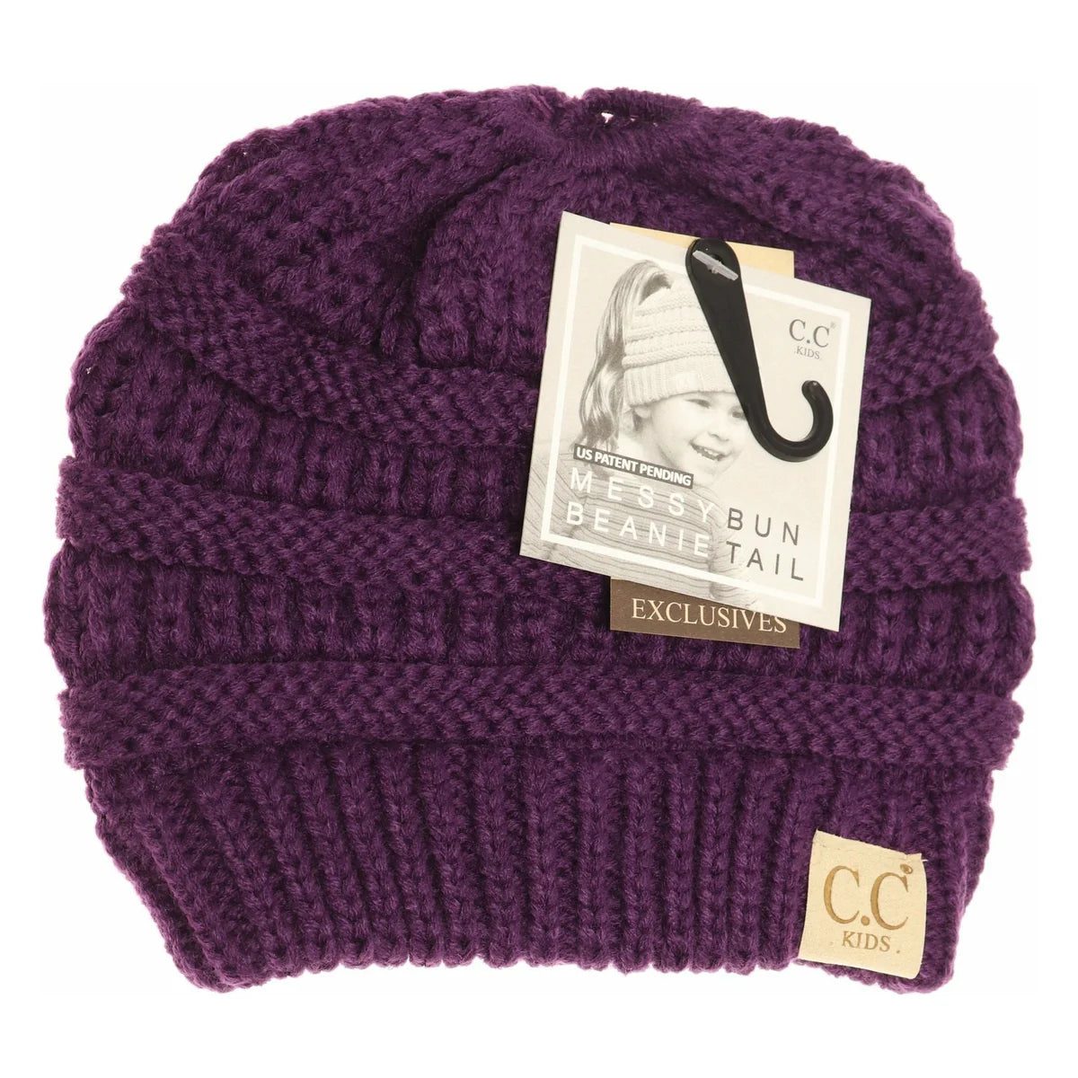 CLEARANCE - C.C KIDS Multi Tone CC Beanie Tail - Purple