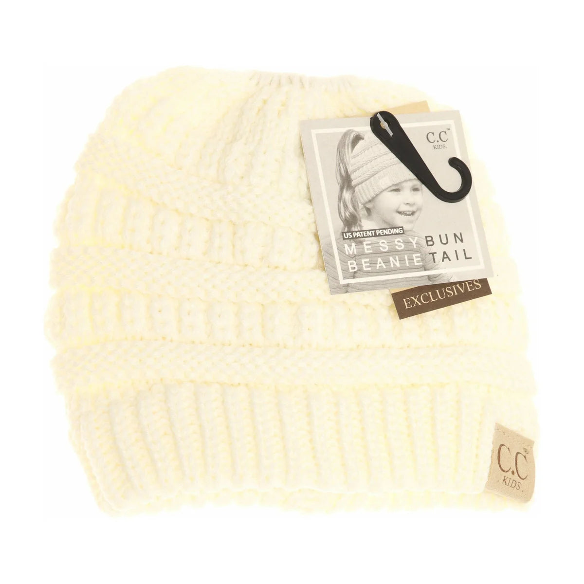 CLEARANCE - C.C KIDS Multi Tone CC Beanie Tail - Ivory