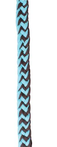 Professional Choice Braided Barrel Reins - Turquoise/Brown