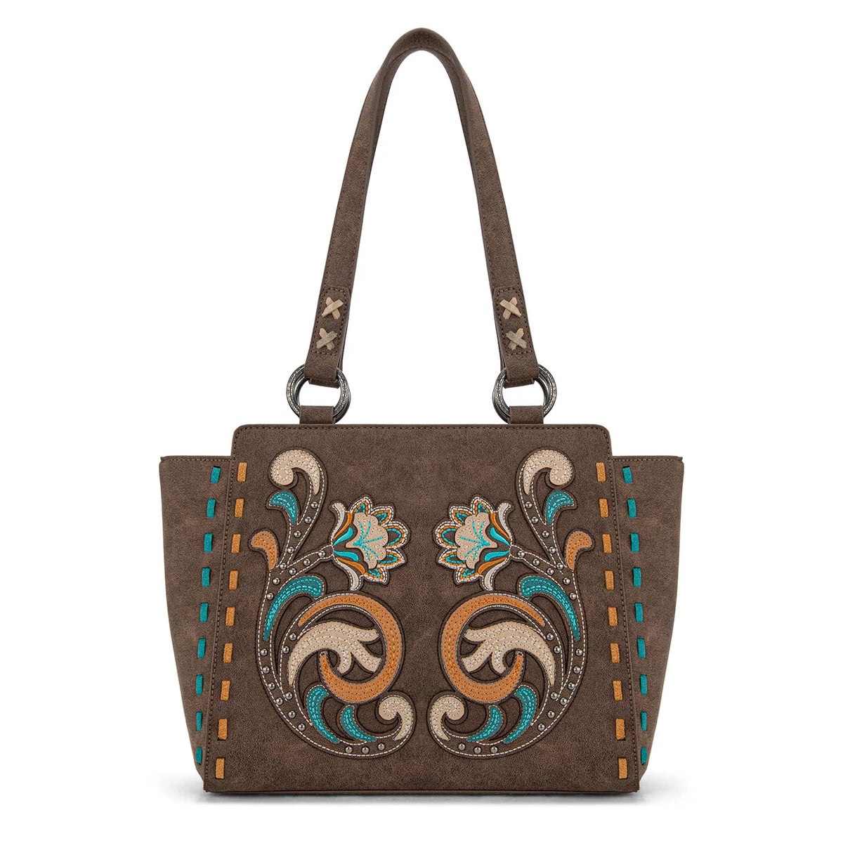 Montana West Embroidered Tote Bag - Coffee