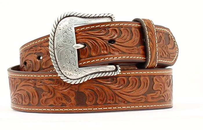 Nocona Men's Western Belt - Floral Tooled