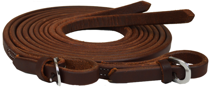 5/8" Oiled Harness Leather Split Reins (Buckle Ends)