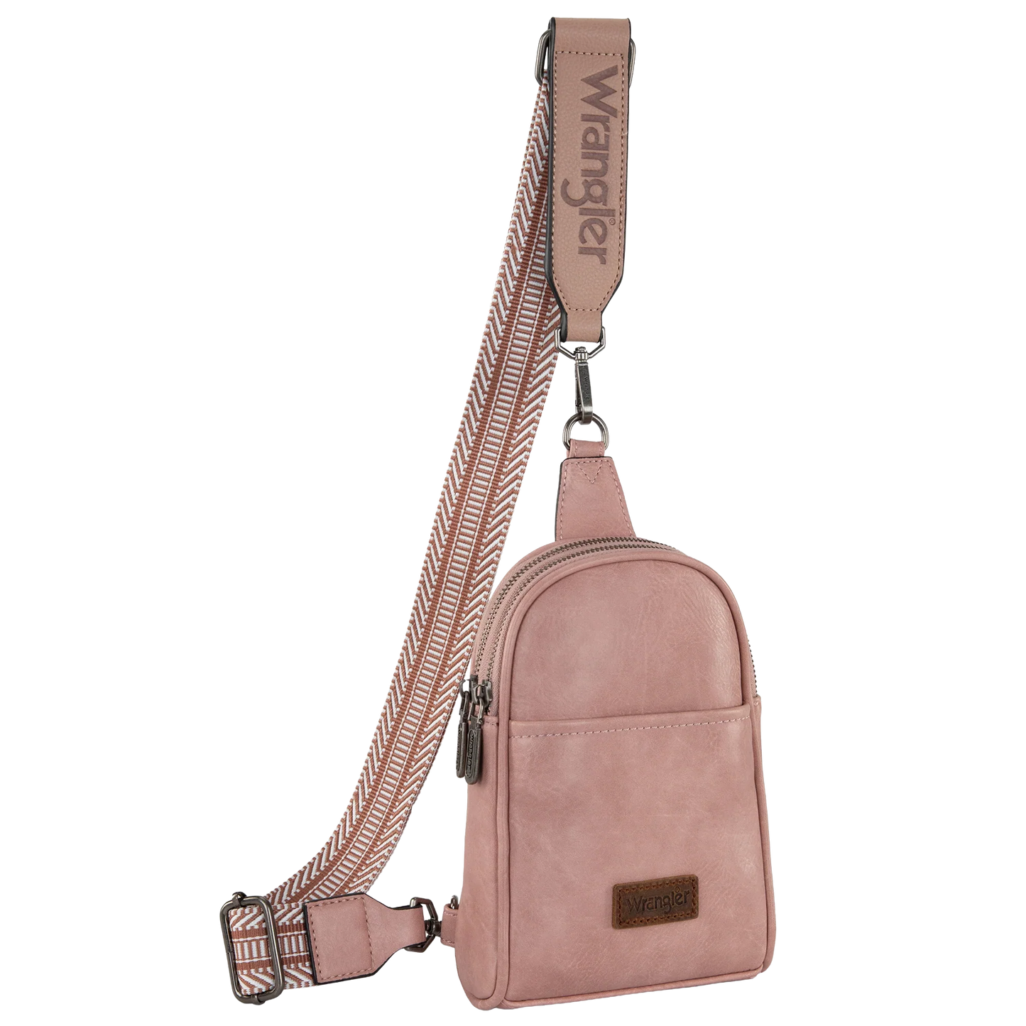 Wrangler Pink Leather Sling Crossbody Bag