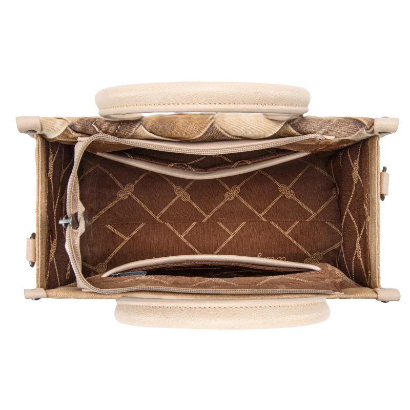 Wrangler Woven Denim Concealed Carry Tote/Crossbody - Tan