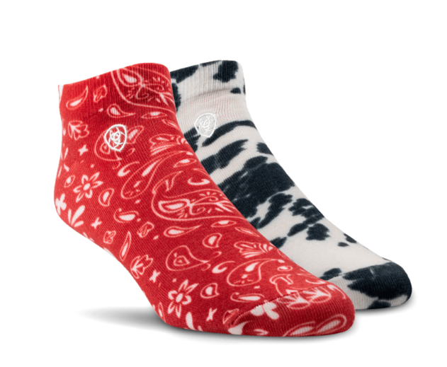 Western - Pony Low Cut 2-Pair Multi Red/Cow
