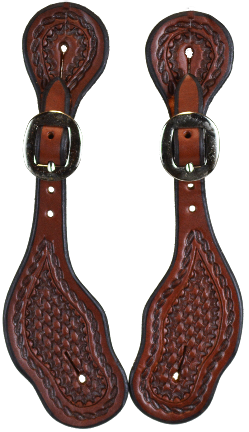 Spur Strap - Basket Weave, Rope Boarder, Ladies