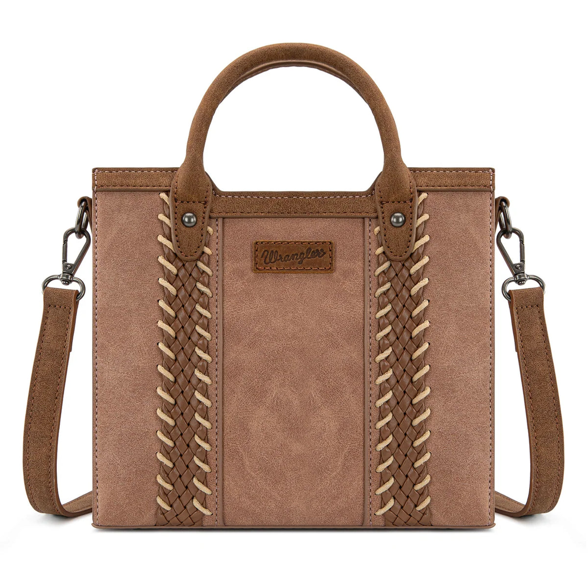 Wrangler Women's Wrangler Braided Whipstitch Top Handle Small Tote/Crossbody - Dark Pink