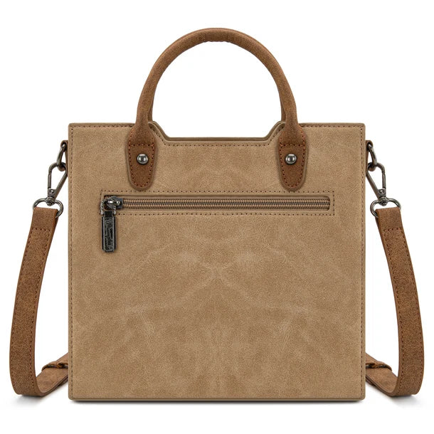 Wrangler Women's Wrangler Braided Whipstitch Top Handle Small Tote/Crossbody - Tan