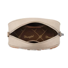Wrangler Sherpa Aztec Canvas Crossbody - Tan