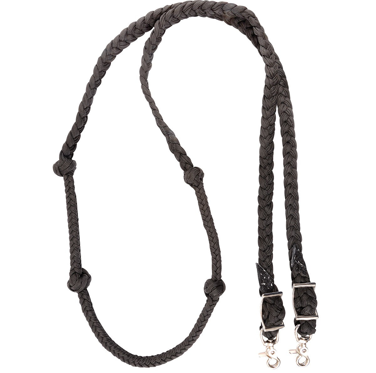 Martin Saddlery- Braided Barrel Rein with Knots- Black