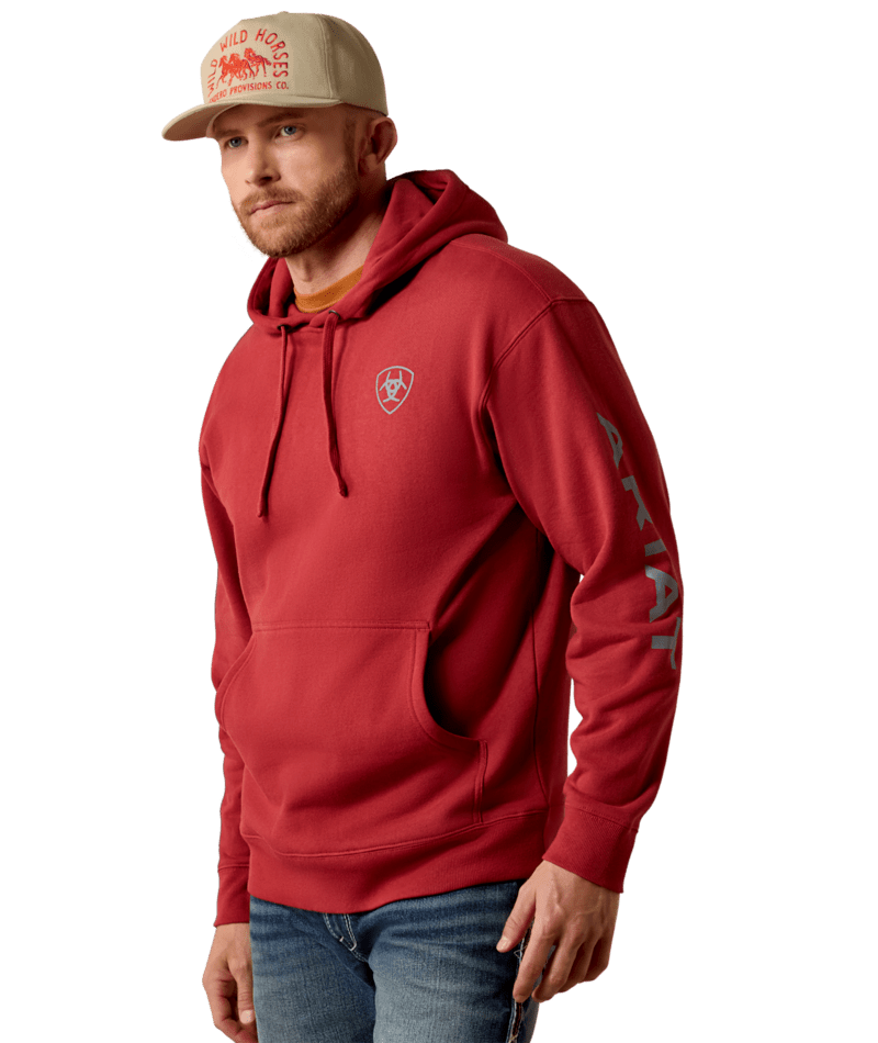 Ariat - Mens Ariat Logo Hoodie - Brick Red