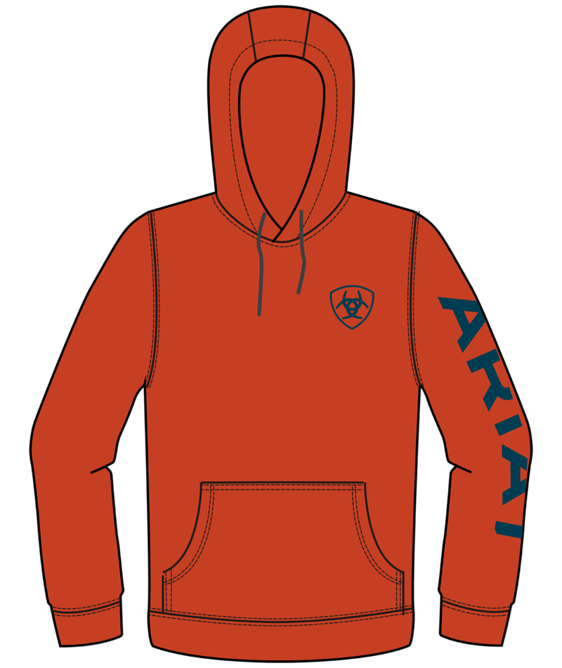 Ariat - Mens Ariat Logo Hoodie - Dark Orange
