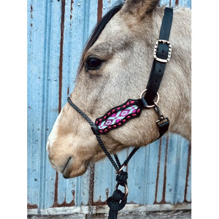 Schulz Equine Lariat Nose Halter - Pink Aztec