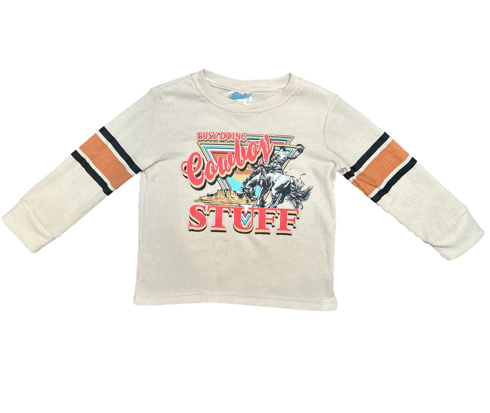 CLEARANCE - Shea Baby Busy Doing Cowboy Stuff Graphic LS Onesie/ LS Shirt