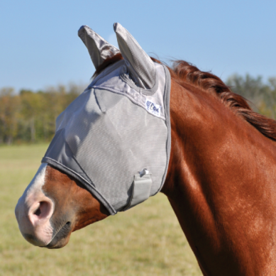 Cashel Crusader Fly Mask - Standard with Ears - Grey