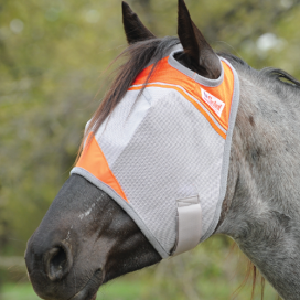 Cashel Crusader Fly Mask Standard-No Ear - Animal Rescue Orange