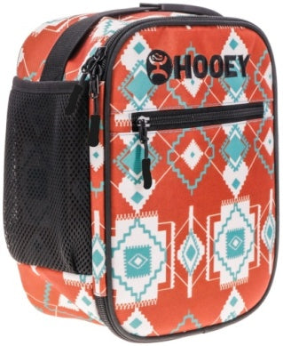 Hooey - Lunchbox, Rust / Teal Aztec Pattern All Over with Black Handle