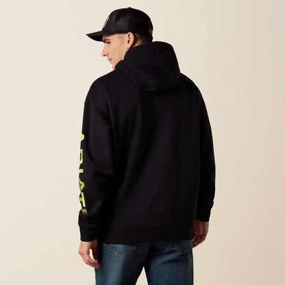 Ariat - Mens- Rebar Workman Graphic Hoodie - Black/Lime