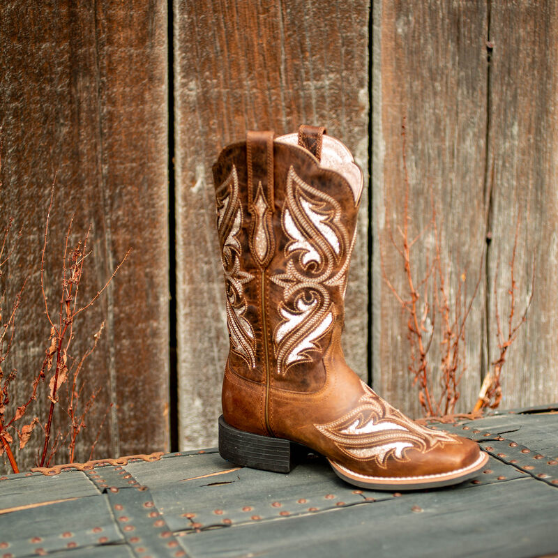 Ariat Womens Round Up Bliss Wide Square Toe Western Boot