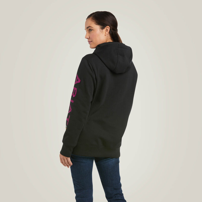 Ariat - Womens - Rebar Workman Graphic Hoodie- Black/Purple