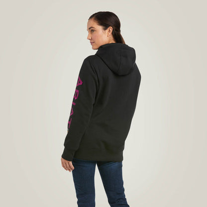 Ariat - Womens - Rebar Workman Graphic Hoodie- Black/Purple
