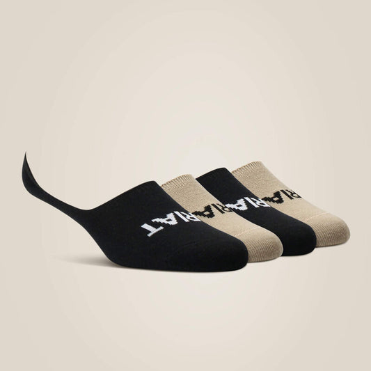 Ariat Western - No Slip No Show 4-Pair Multi Socks - NATURALS
