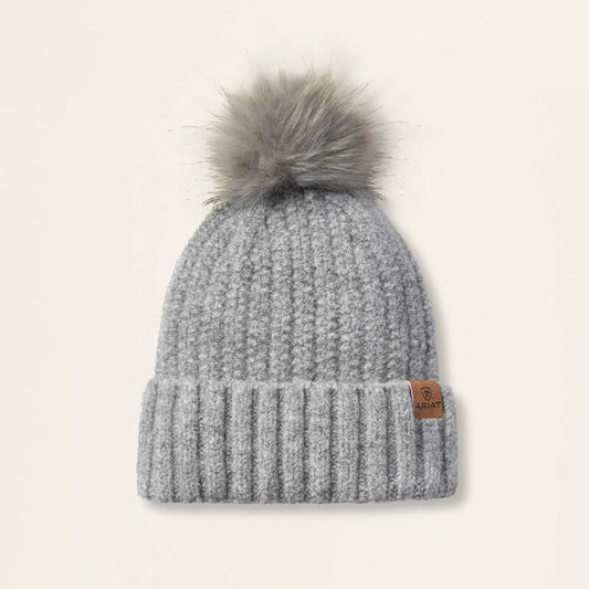 Ariat- Womens Heather Grey Chilton Beanie