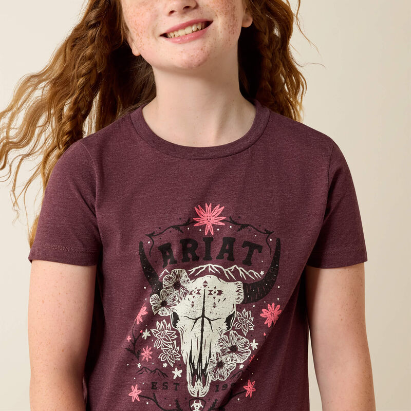 Ariat Girls Ariat Skulls Florals T-Shirt