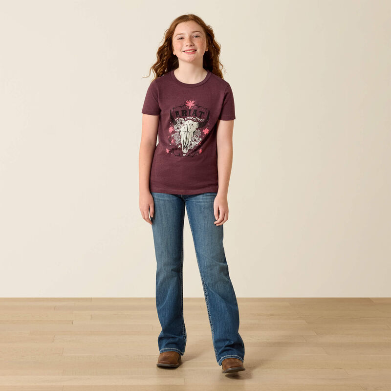 Ariat Girls Ariat Skulls Florals T-Shirt