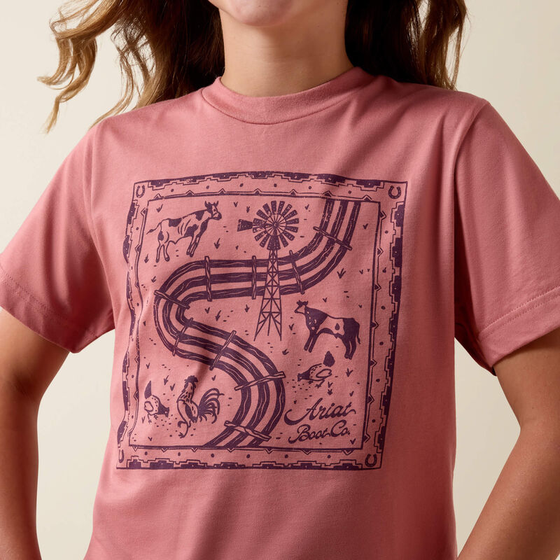 Ariat Girls Farm Quilt T-Shirt