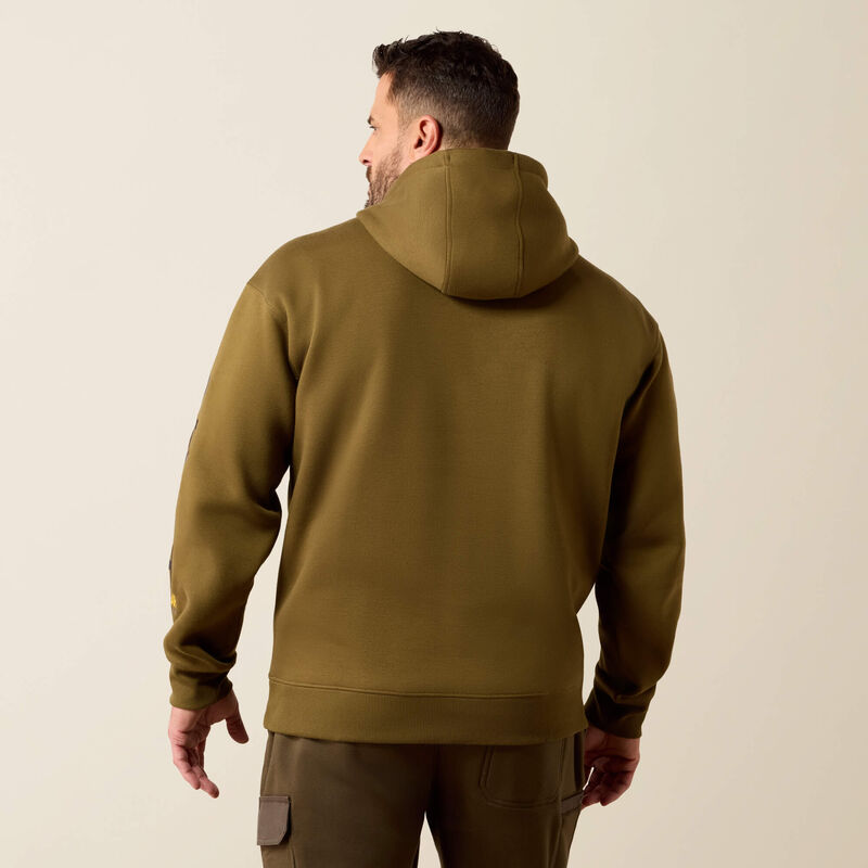 Ariat - Mens- Rebar Workman Graphic Hoodie - Military Olive / Licorice